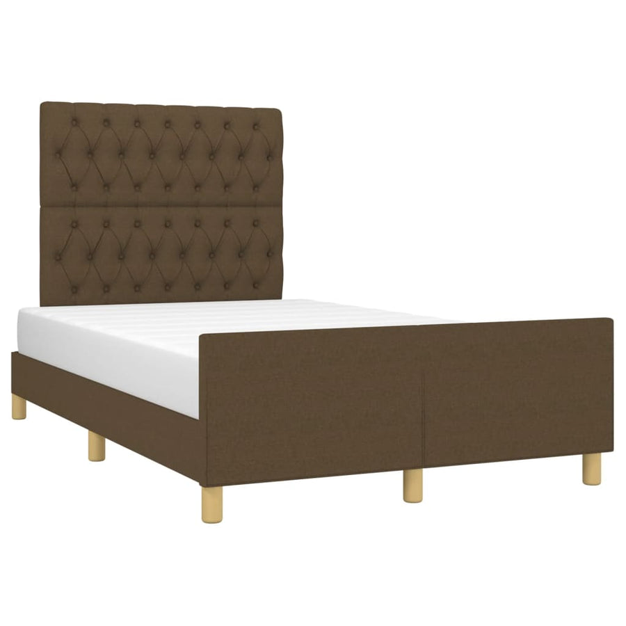 Bedframe Met Hoofdeinde Stof Donkerbruin 120X200 Cm 120 x 200 cm Getuft ontwerp