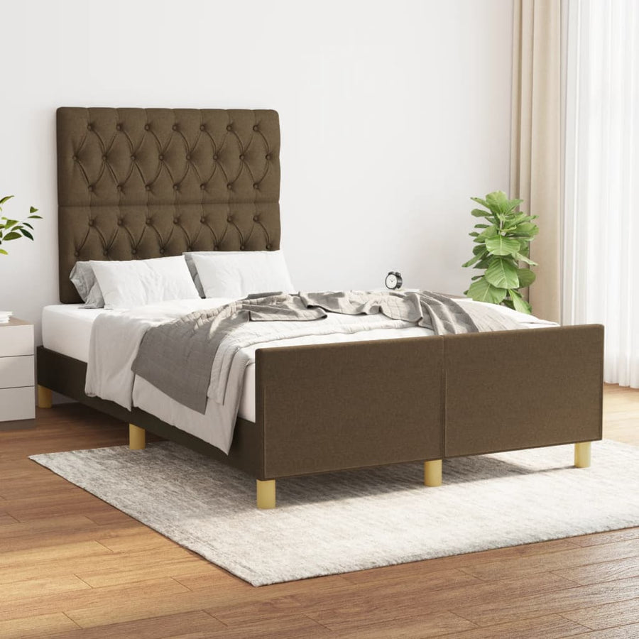Bedframe Met Hoofdeinde Stof Donkerbruin 120X200 Cm 120 x 200 cm Getuft ontwerp