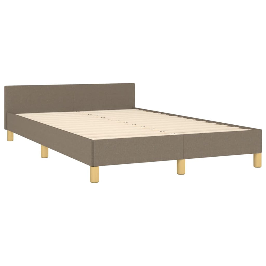 Bedframe Met Hoofdeinde Stof Taupe 120X200 Cm 120 x 200 cm Getuft ontwerp