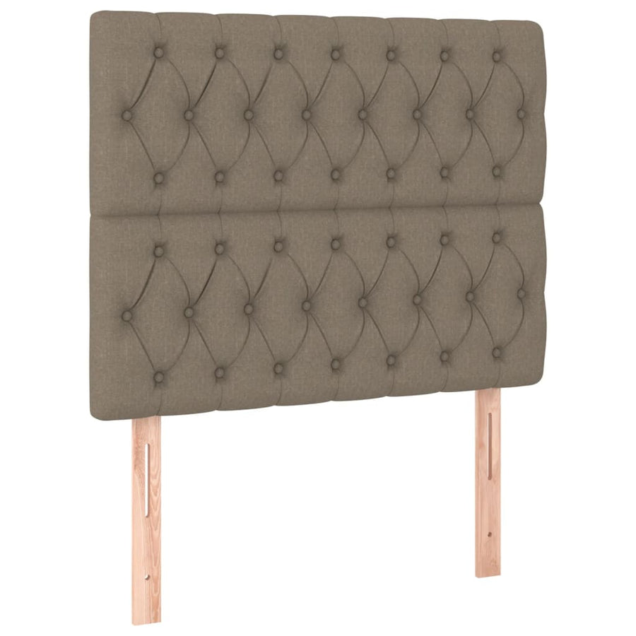 Bedframe Met Hoofdeinde Stof Taupe 120X200 Cm 120 x 200 cm Getuft ontwerp