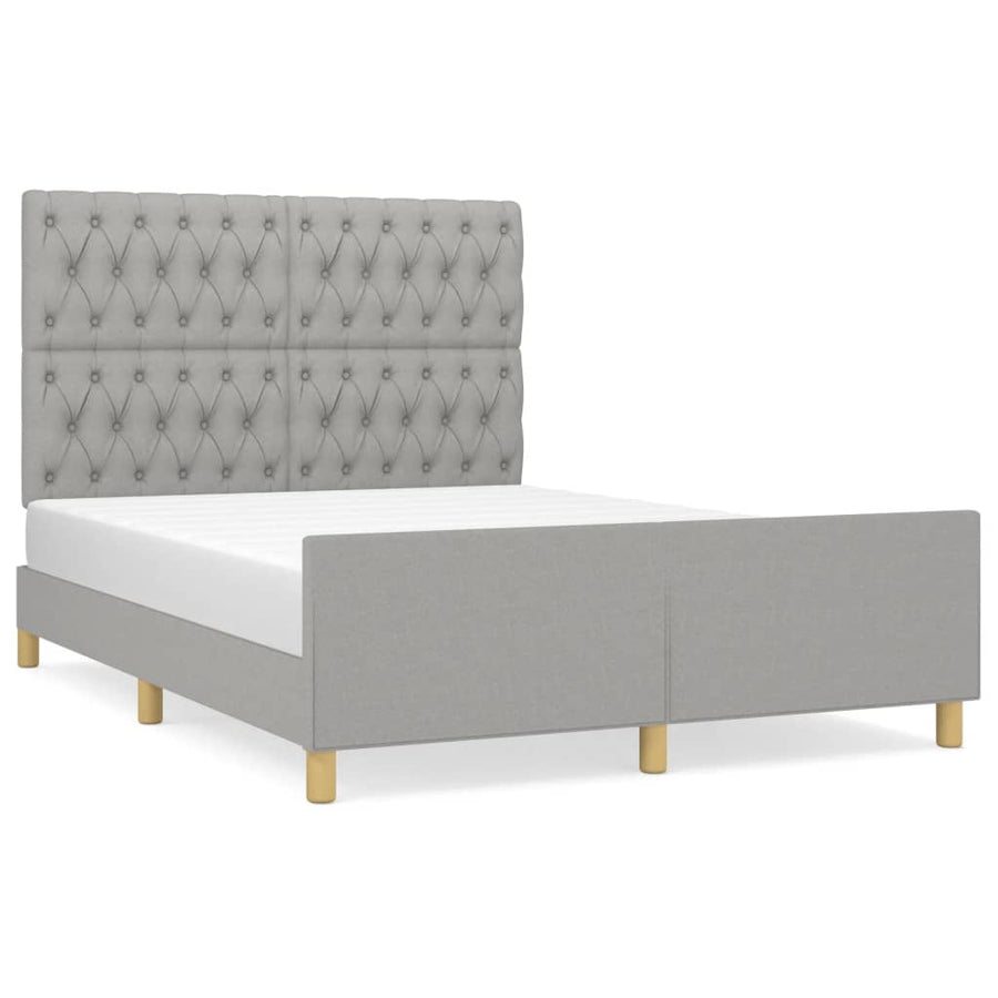 Bedframe met hoofdeinde stof lichtgrijs 140x190 cm 140 x 190 cm Getuft ontwerp