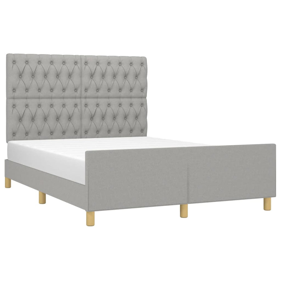 Bedframe met hoofdeinde stof lichtgrijs 140x190 cm 140 x 190 cm Getuft ontwerp