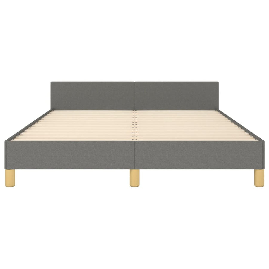 Bedframe Met Hoofdeinde Stof Donkergrijs 140 x 190 cm Getuft ontwerp