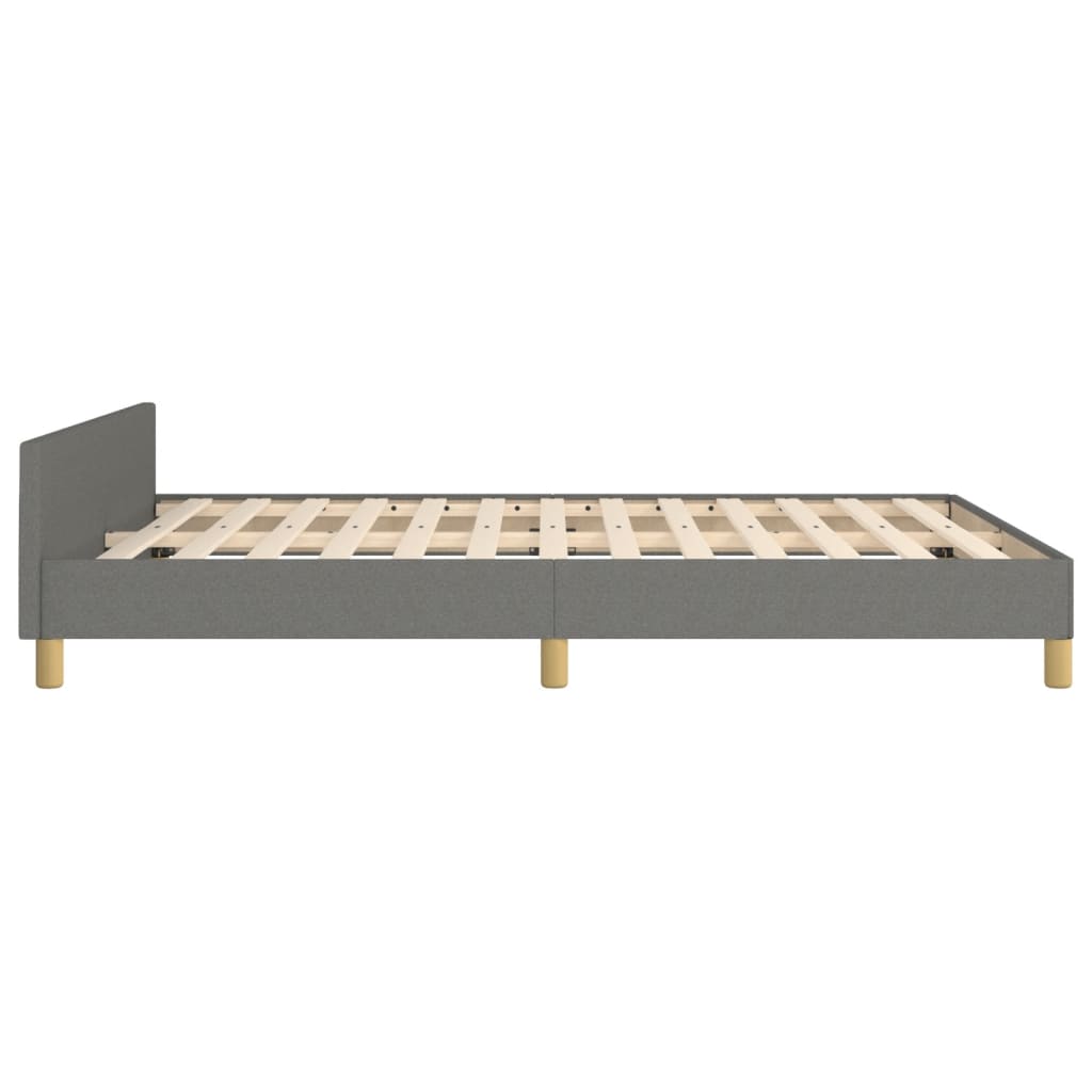 Bedframe Met Hoofdeinde Stof Donkergrijs 140 x 190 cm Getuft ontwerp