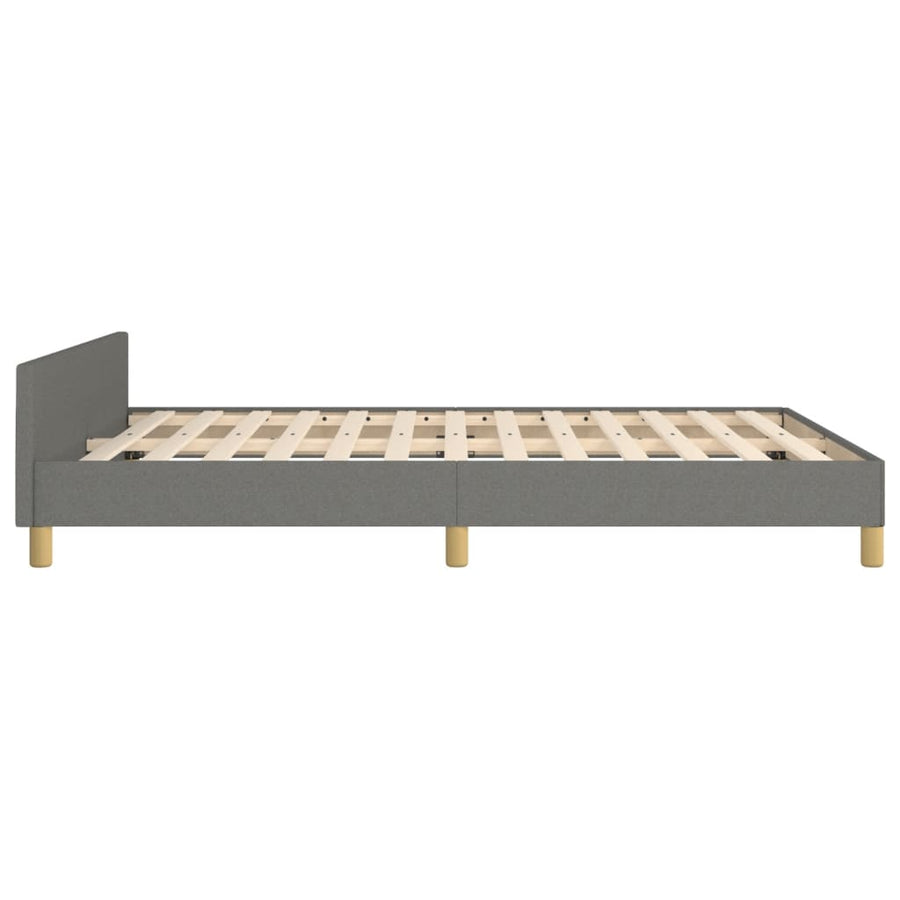 Bedframe Met Hoofdeinde Stof Donkergrijs 140 x 190 cm Getuft ontwerp