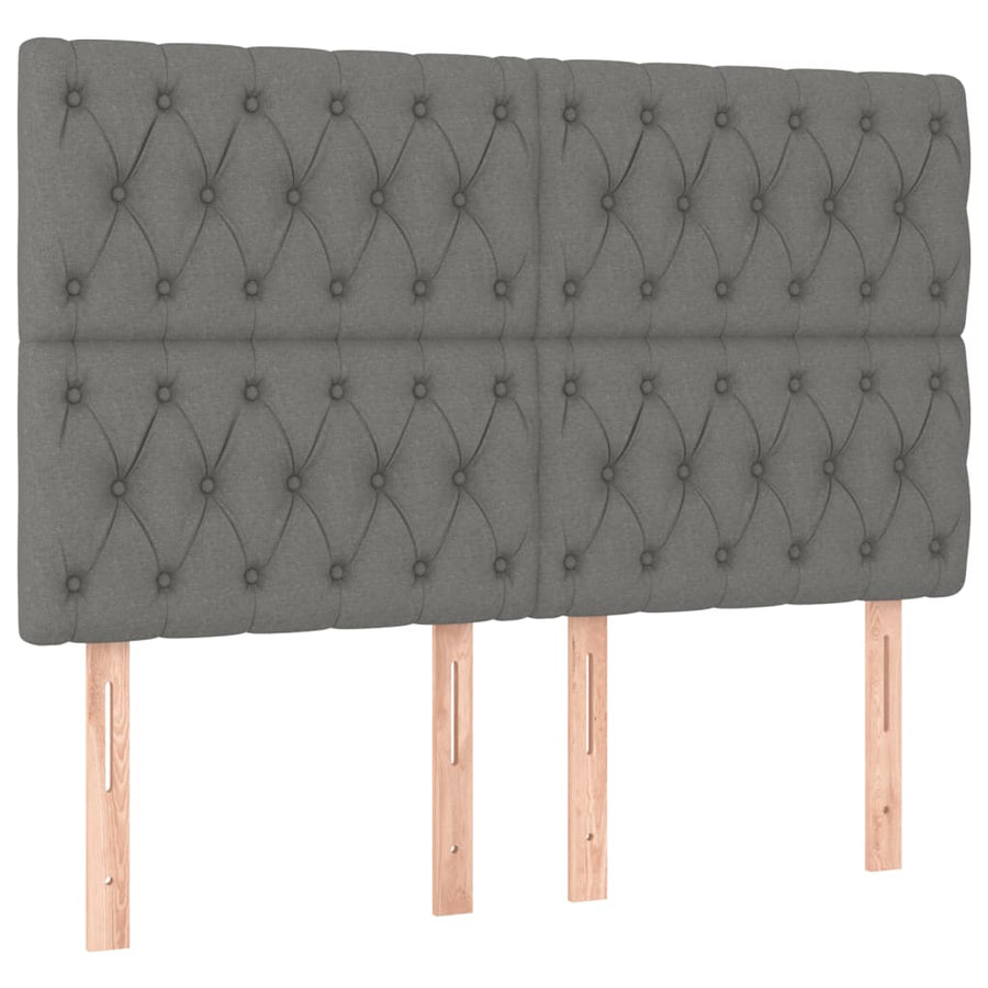 Bedframe Met Hoofdeinde Stof Donkergrijs 140 x 190 cm Getuft ontwerp