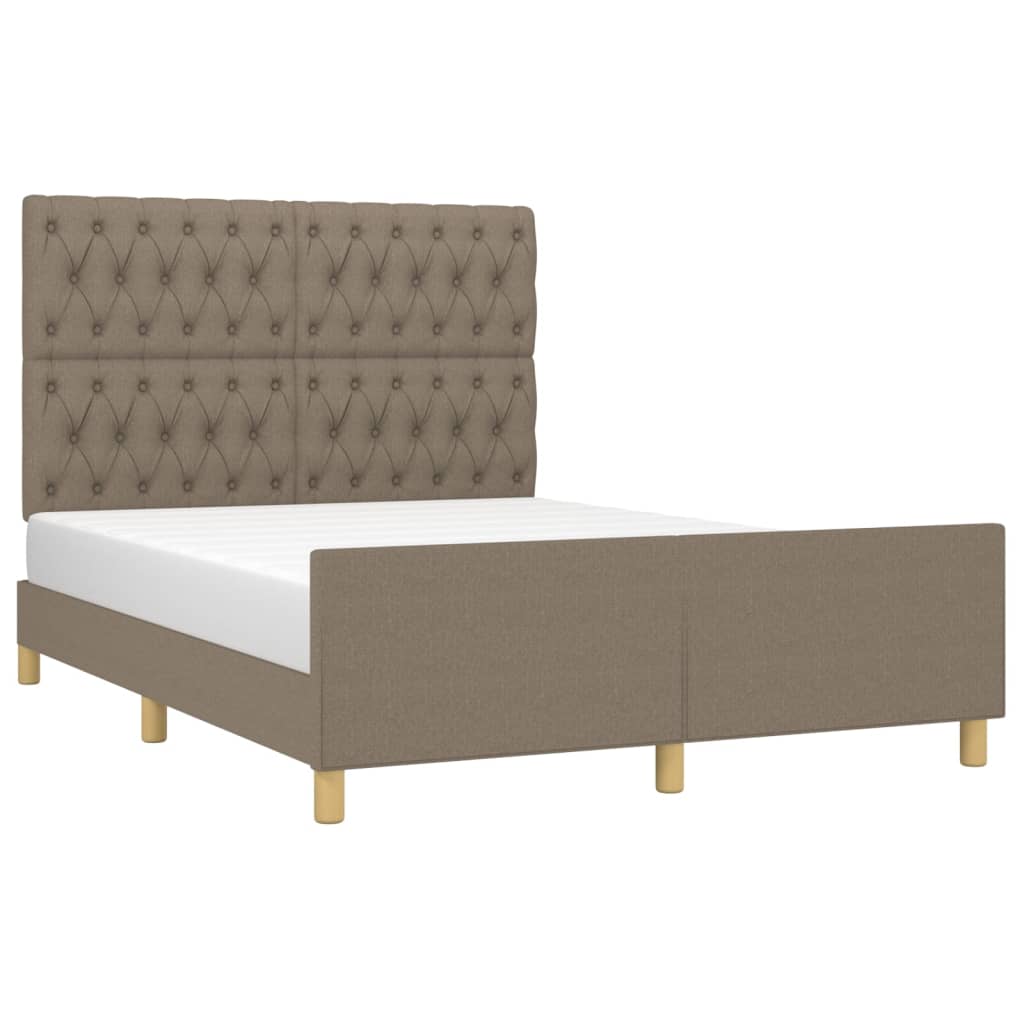 Bedframe Met Hoofdeinde Stof Taupe 140 x 190 cm Getuft ontwerp