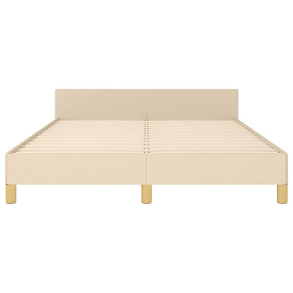 Bedframe Met Hoofdeinde Stof Kleurig Crème 140 x 190 cm Getuft ontwerp