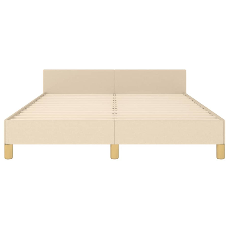 Bedframe Met Hoofdeinde Stof Kleurig Crème 140 x 190 cm Getuft ontwerp