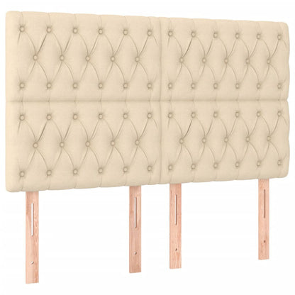 Bedframe Met Hoofdeinde Stof Kleurig Crème 140 x 190 cm Getuft ontwerp