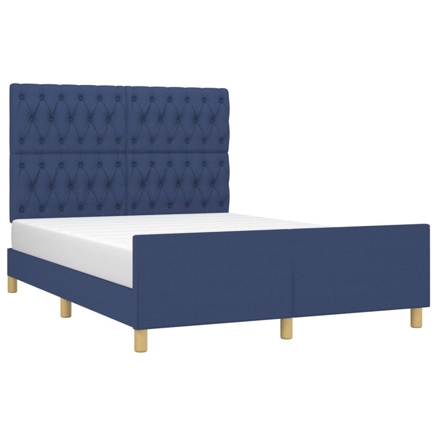 Bedframe Met Hoofdeinde Stof Blauw 140 x 190 cm Getuft ontwerp