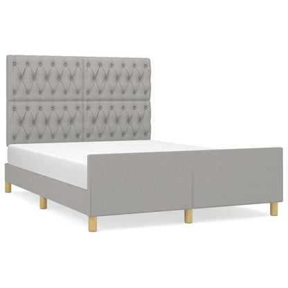 Bedframe met hoofdeinde stof lichtgrijs 140x200 cm 140 x 200 cm Getuft ontwerp
