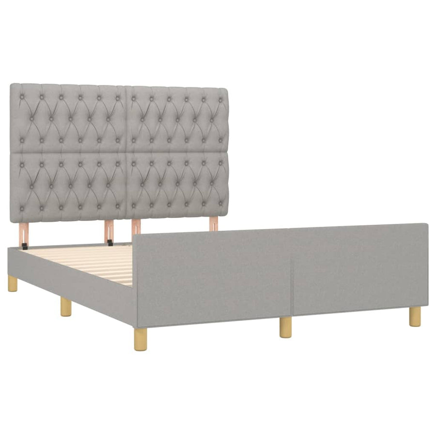 Bedframe met hoofdeinde stof lichtgrijs 140x200 cm 140 x 200 cm Getuft ontwerp