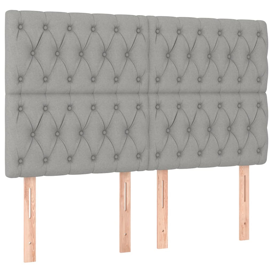 Bedframe met hoofdeinde stof lichtgrijs 140x200 cm 140 x 200 cm Getuft ontwerp