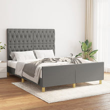 Bedframe Met Hoofdeinde Stof Donkergrijs 140 x 200 cm Getuft ontwerp