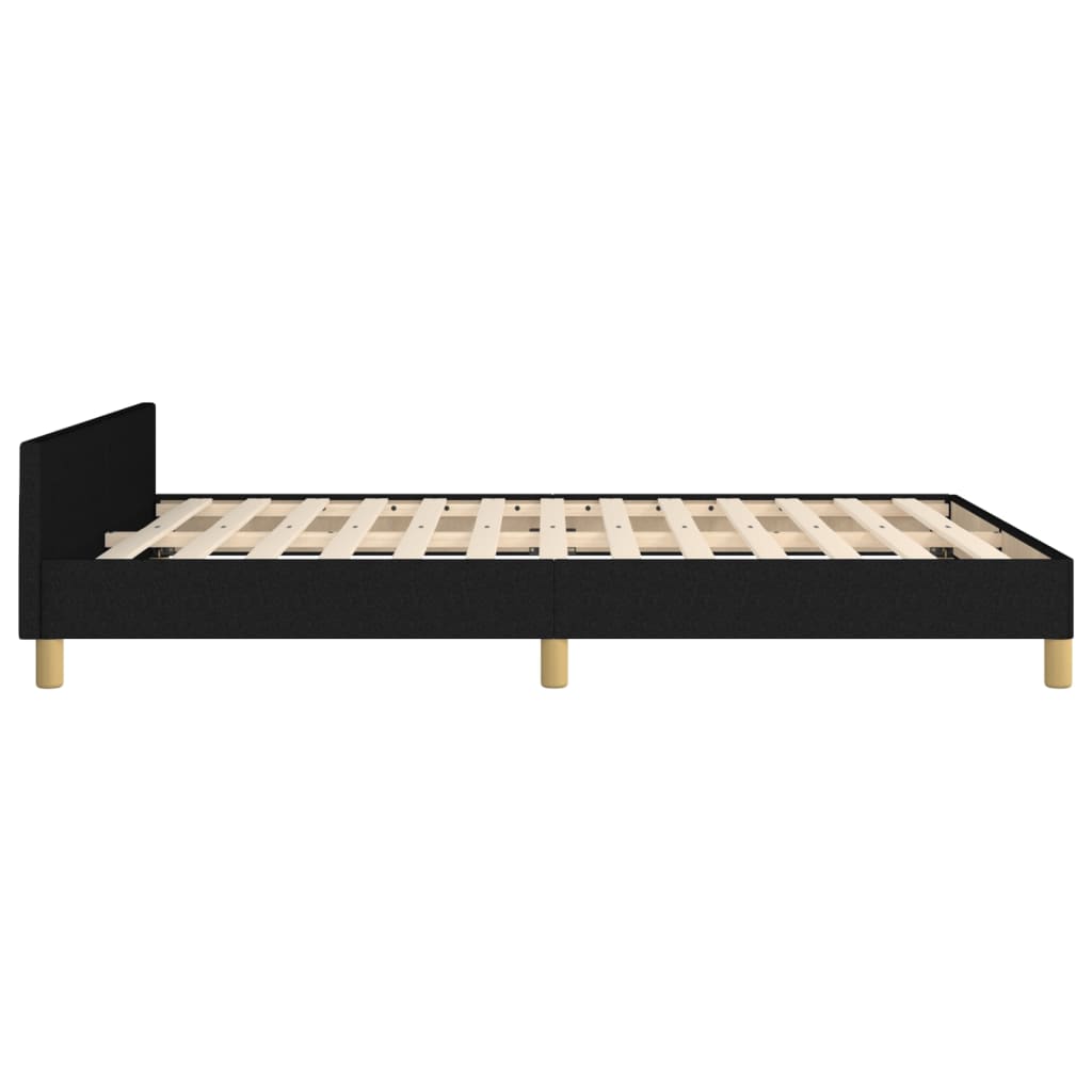 Bedframe Met Hoofdeinde Stof Zwart 140 x 200 cm Getuft ontwerp