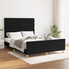 Bed frame without mattress fabric black 140x200 cm