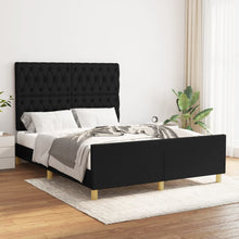 Bedframe Met Hoofdeinde Stof Zwart 140 x 200 cm Getuft ontwerp