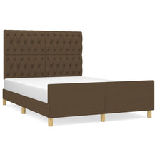 Bedframe Met Hoofdeinde Stof Donkerbruin 140 x 200 cm Getuft ontwerp