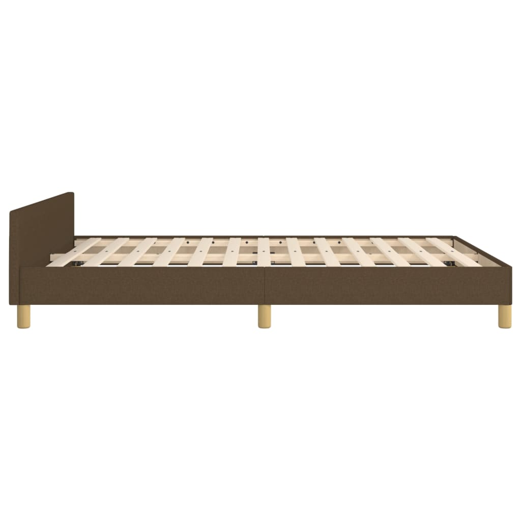 Bedframe Met Hoofdeinde Stof Donkerbruin 140 x 200 cm Getuft ontwerp