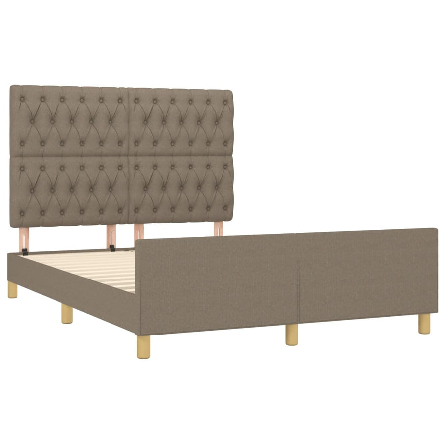 Bedframe Met Hoofdeinde Stof Taupe 140 x 200 cm Getuft ontwerp