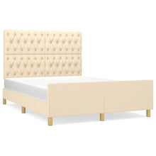 Bedframe Met Hoofdeinde Stof Kleurig Crème 140 x 200 cm Getuft ontwerp