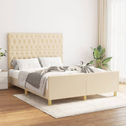 Bedframe stof crèmekleurig 140x200 cm