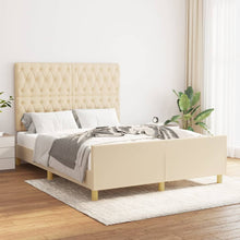 Bedframe Met Hoofdeinde Stof Kleurig Crème 140 x 200 cm Getuft ontwerp