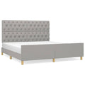Bedframe zonder matras stof lichtgrijs 160x200 cm