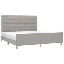 Bedframe met hoofdeinde stof lichtgrijs 160x200 cm 160 x 200 cm Getuft ontwerp