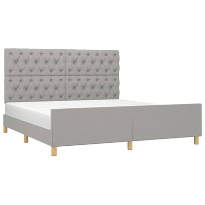 Bedframe met hoofdeinde stof lichtgrijs 160x200 cm 160 x 200 cm Getuft ontwerp