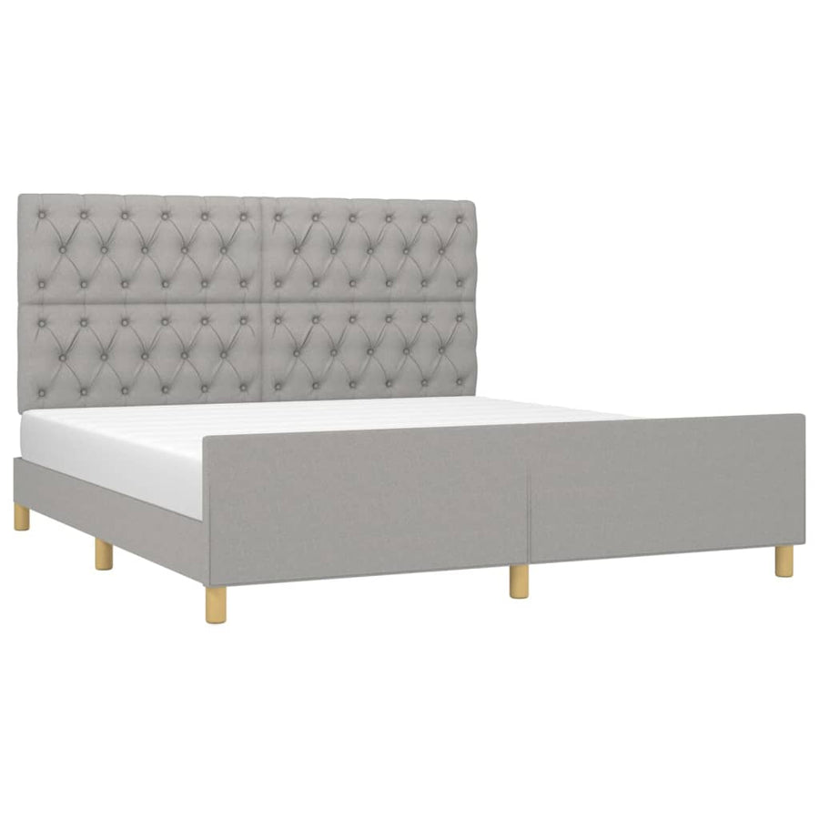 Bedframe met hoofdeinde stof lichtgrijs 160x200 cm 160 x 200 cm Getuft ontwerp