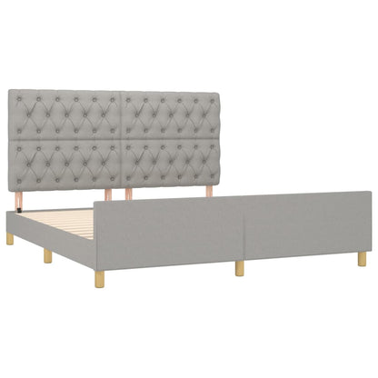 Bedframe met hoofdeinde stof lichtgrijs 160x200 cm 160 x 200 cm Getuft ontwerp
