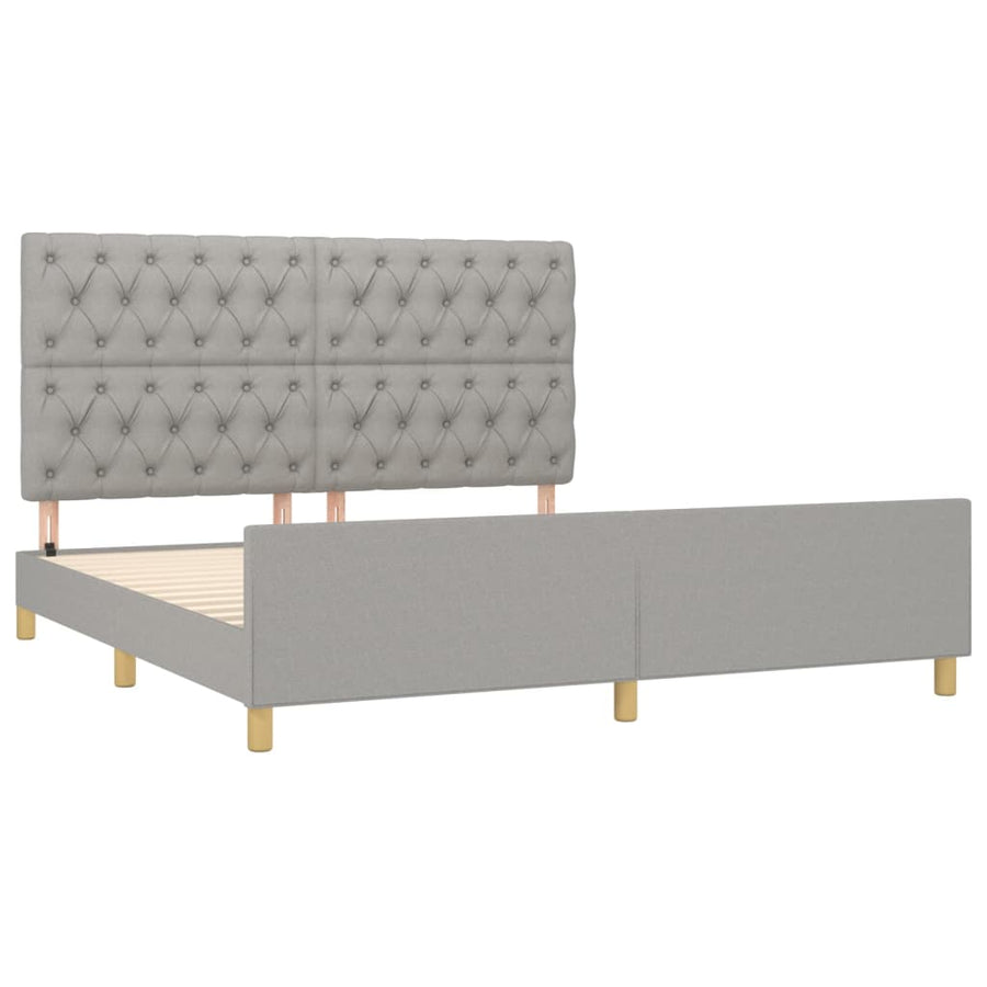 Bedframe met hoofdeinde stof lichtgrijs 160x200 cm 160 x 200 cm Getuft ontwerp