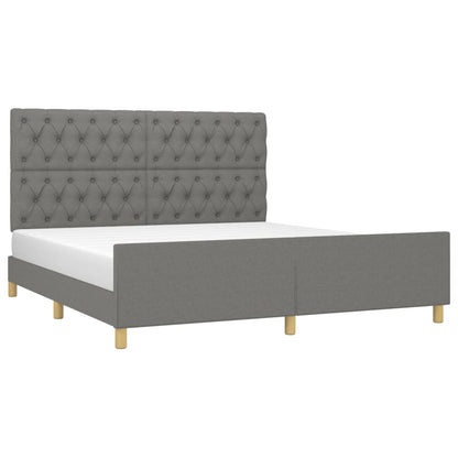 Bedframe Met Hoofdeinde Stof Donkergrijs 160 x 200 cm Getuft ontwerp