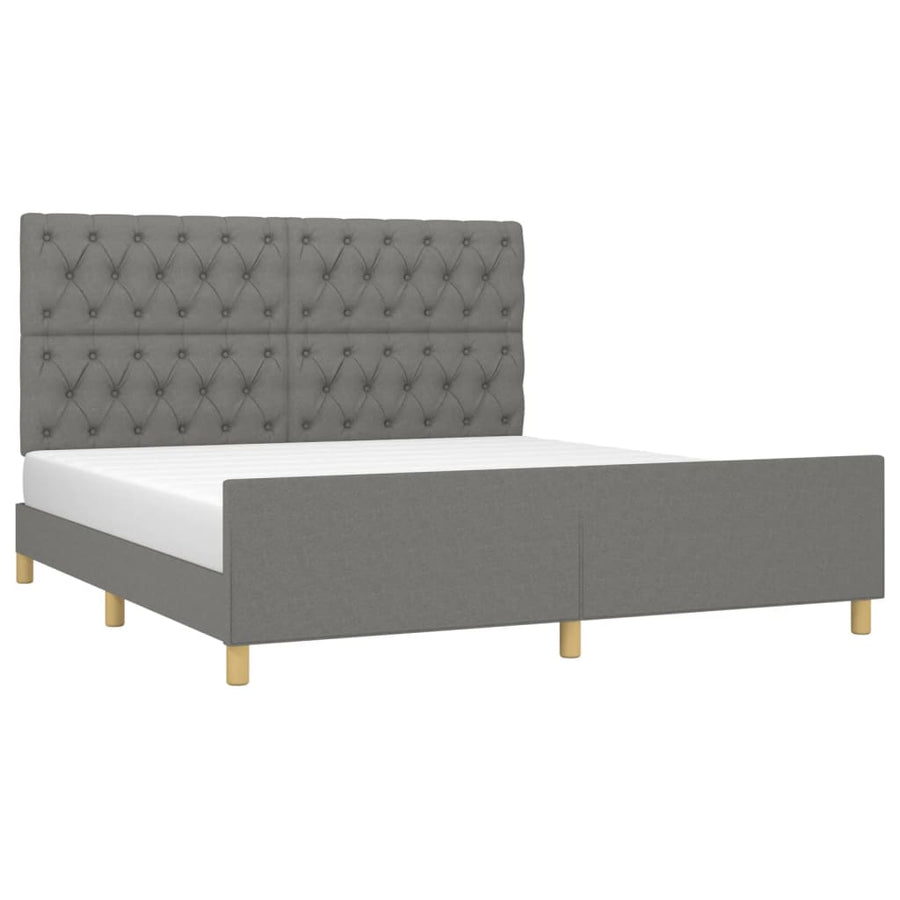 Bedframe Met Hoofdeinde Stof Donkergrijs 160 x 200 cm Getuft ontwerp
