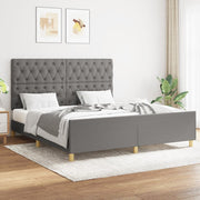 Bedframe 160x200 cm donkergrijs stof