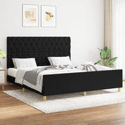Bedframe stof zwart 160x200 cm