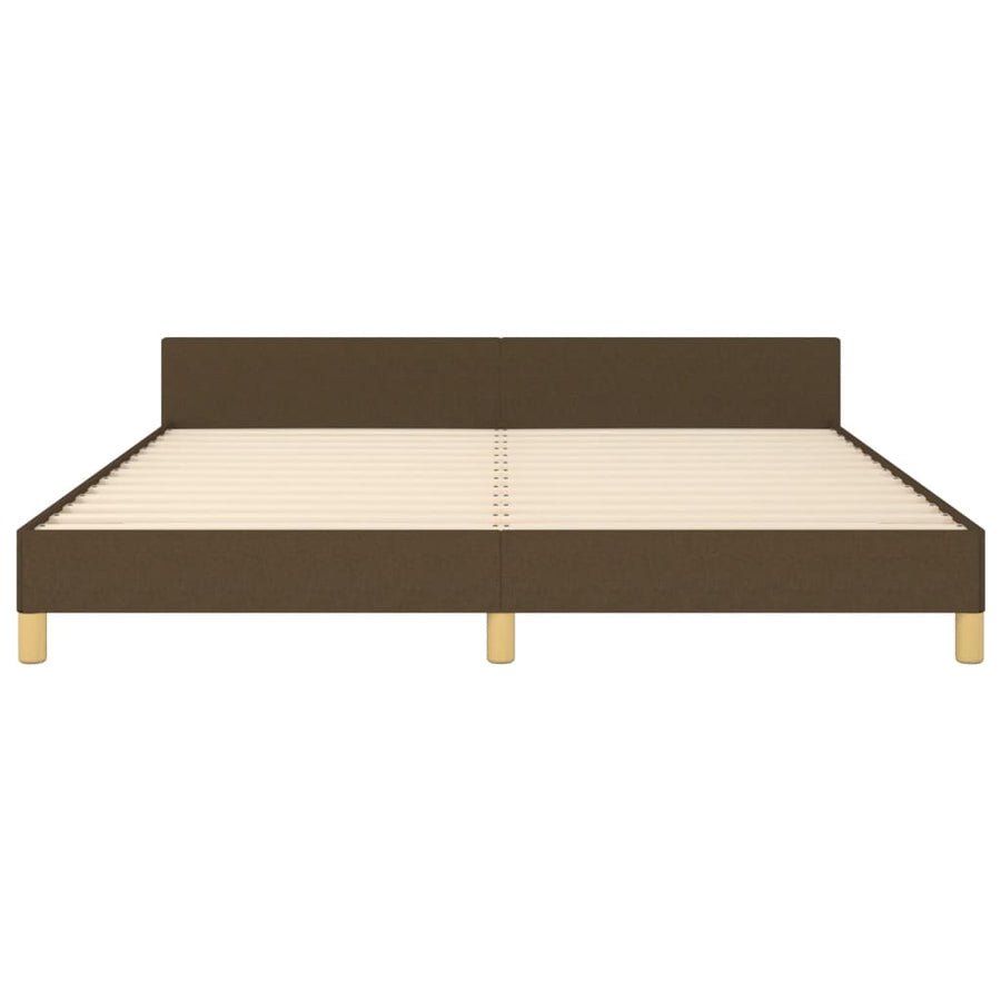 Bedframe Met Hoofdeinde Stof Donkerbruin 160 x 200 cm Getuft ontwerp