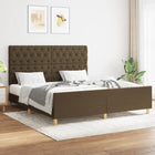 Bedframe Met Hoofdeinde Stof Donkerbruin 160 x 200 cm Getuft ontwerp