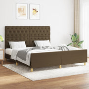 Bedframe 160x200 cm stof donkerbruin