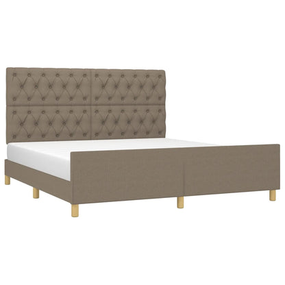 Bedframe Met Hoofdeinde Stof Taupe 160 x 200 cm Getuft ontwerp