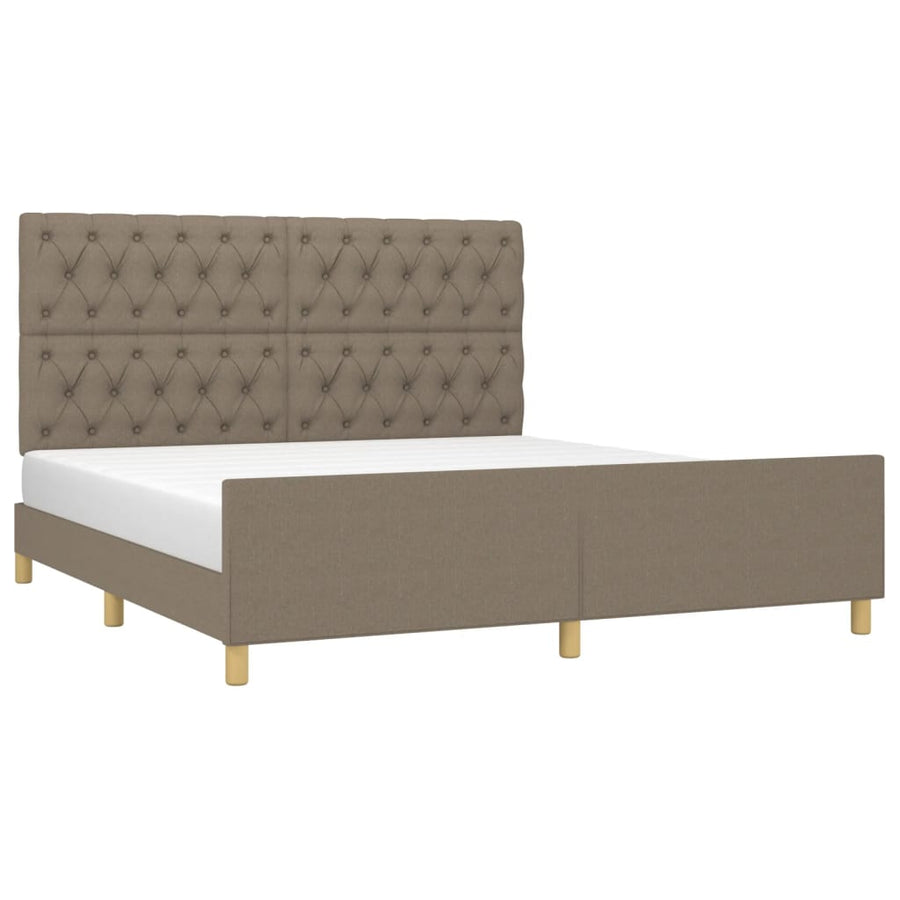 Bedframe Met Hoofdeinde Stof Taupe 160 x 200 cm Getuft ontwerp