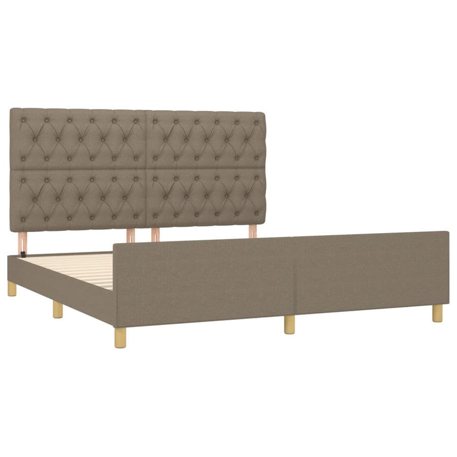 Bedframe Met Hoofdeinde Stof Taupe 160 x 200 cm Getuft ontwerp