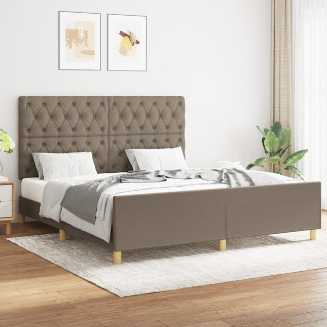 Bedframe Met Hoofdeinde Stof Taupe 160 x 200 cm Getuft ontwerp