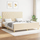Bedframe 160x200 cm stof crème