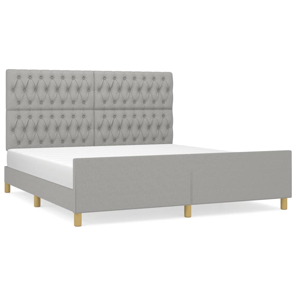 Bedframe met hoofdeinde stof lichtgrijs 180x200 cm 180 x 200 cm Getuft ontwerp