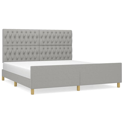 Bedframe met hoofdeinde stof lichtgrijs 180x200 cm 180 x 200 cm Getuft ontwerp