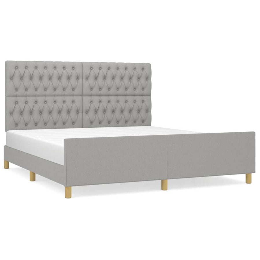 Bedframe met hoofdeinde stof lichtgrijs 180x200 cm 180 x 200 cm Getuft ontwerp