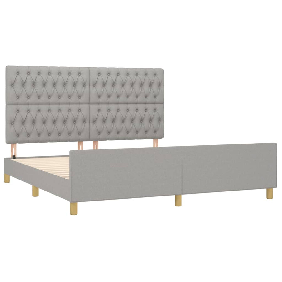 Bedframe met hoofdeinde stof lichtgrijs 180x200 cm 180 x 200 cm Getuft ontwerp